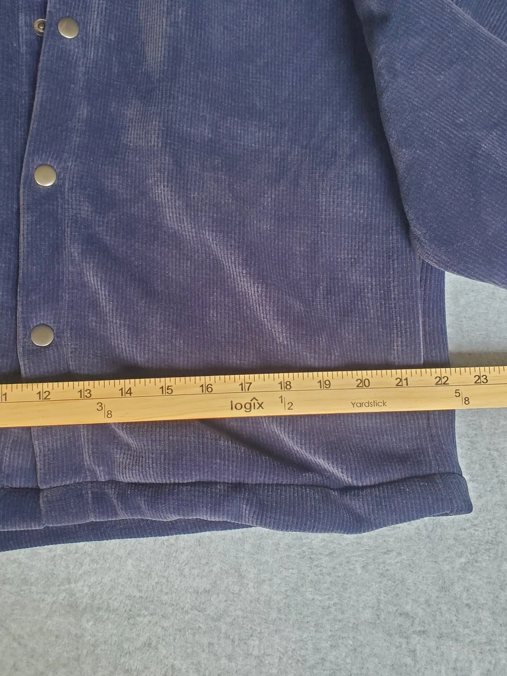 Corduroy Button-Front Jacket in Deep Blue by Oak